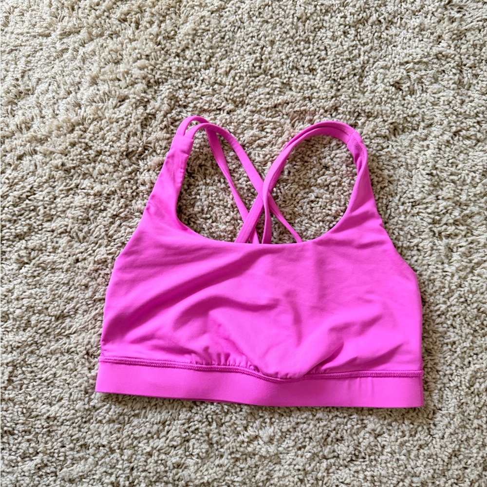 lululemon strappy hot pink sports bra - size 4
